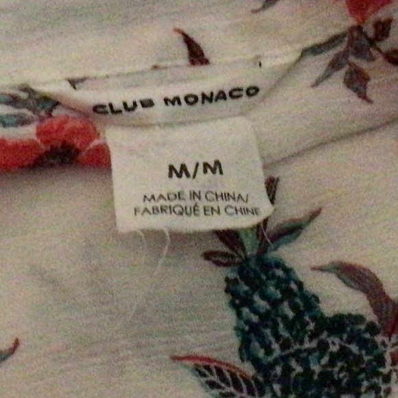 Vintage Club Monaco Long Sleeve Button Down Pineapple Print Shirt/Blouse - Picture 4 of 4